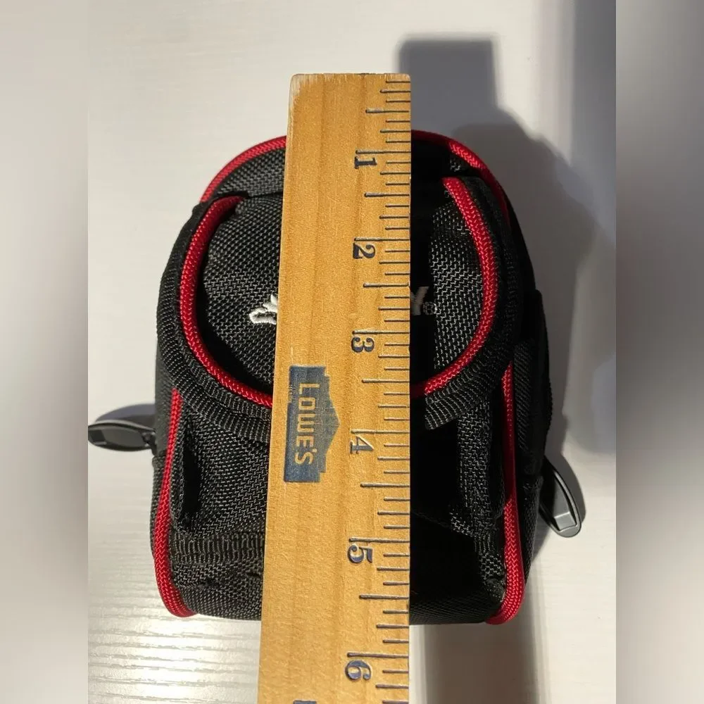 Husky Small Tool Pouch Belt Clip Utility Bag Black & Red Padded Work Case